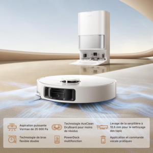 Robot aspirateur Dreame L10s Ultra Gen 3 avec station de vidage et serpillières rotatives